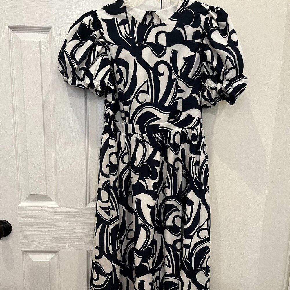 Tuckernuck Hyacinth House Navy and White Wilhelmina NWOT Maxi Dress L